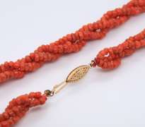 Coral Twisted Bead Necklace