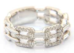 Gabriel & Co Baguette and Pave Diamond Link Band