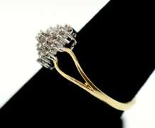 Stepped Diamond Cluster Ring with 10k Gold