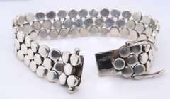 Vintage Sterling Silver 3 Row Dot Bracelet