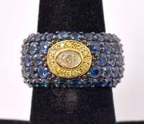 Striking Diamond & Sapphire Band/Ring in 18KT