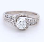 Majestic White Gold 1ctw Swirl Bridal Set