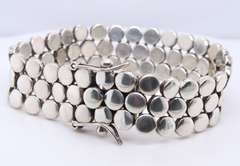 Vintage Sterling Silver 3 Row Dot Bracelet