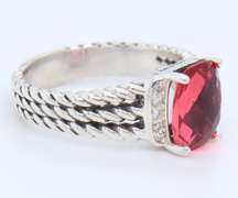 David Yurman Pink Tourmaline and Diamond Ring