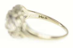14K White Gold 1950's Diamond Ornate Leaf Vine Statement Ring