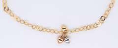 Italian Yellow Gold Heart Shaped Charm Bracelet