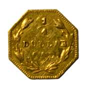 1870 Octagonal 25 Cent California Gold Token
