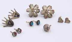 Vintage Lot of 5 Sterling Silver Earrings