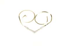 14K Yellow Gold 2.17 Ctw Princess Pave Chevron Cluster Chain Necklace