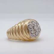 Men's 14kt Yellow Gold & Diamond Band Ring