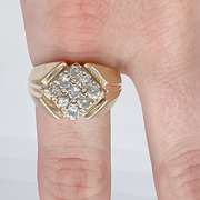 Men's 14kt Yellow Gold & Diamond Band Ring