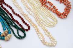 Group Lot of Multi Colored Necklaces and Bracelet