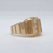 Men's 14kt Yellow Gold & Diamond Band Ring