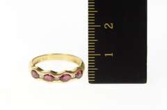14K Yellow Gold 0.73 Ctw Natural Ruby Diamond Wedding Band Ring