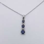 10kt Gold, Blue Sapphire, & Diamond Necklace & Earrings Set
