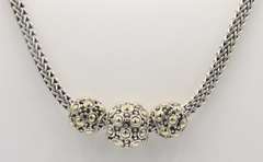 John Hardy Trio Ball Jaisalmer Dot Wheat Chain Necklace
