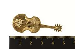 14K Yellow Gold Elaborate Ornate Guitar Musical Instrument Pin/Brooch