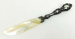 Elegant Ladies Mother & Pearl and Sterling Letter Opener