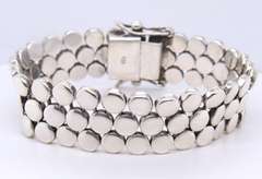 Vintage Sterling Silver 3 Row Dot Bracelet