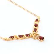 Plated 18KT Yellow Gold 3.50ctw Garnet and White Topaz Pendant with Chain