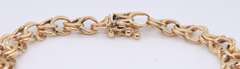 Heavy Yellow Gold Double Link Charm Bracelet