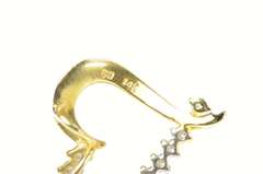 14K Yellow Gold Diamond Curvy Heart Love Symbol Pendant
