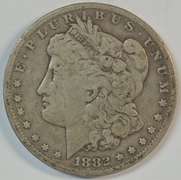 Key date 1882-CC Morgan Silver Dollar. Nice circ