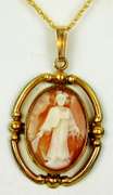 Vintage Gold Filled Jesus Cameo & Chain