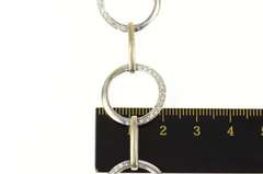 18K White Gold 0.90 Ctw Diamond Circle Chain Statement Bracelet