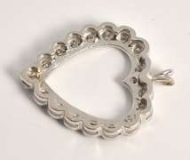 Classy Diamond Heart Pendant in 14K WG