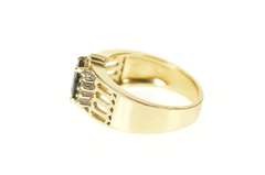 14K Yellow Gold Oval Natural Amethyst Diamond Statement Ring