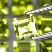 Princess cut Unheated! 6.12ct Peridot set