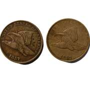 2 1857 Flying Eagle Cents