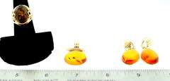 STUNNING AMBER SET IN 14KT YELLOW GOLD