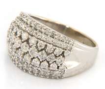 Fancy White Gold Multi Row Diamond Band