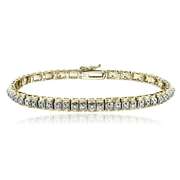 Gold Tone 1/2 Ct Diamond Studded Tennis Bracelet