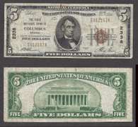 $5 1929 NBN Columbus, GA Ch.2338 Very Fine Only 39 Small known