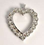 Classy Diamond Heart Pendant in 14K WG