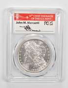 MS65 1886 Morgan Silver Dollar - Mercanti Signed - Graded PCGS