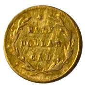 1871 Round 50 Cent California Gold Token