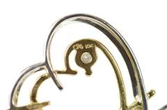 10K White Gold Two Tone Diamond Heart Love Symbol Pendant