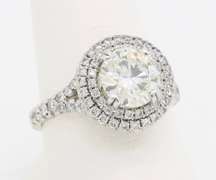 GIA Certified Double Halo Diamond Engagement Ring