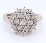925 Sterling Silver Illusion Diamond Set Ring