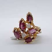 14kt Gold, Ruby, & Diamond Cocktail Ring
