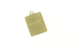 14K Yellow Gold 1960's Enamel Flower Happy Birthday Card Charm/Pendant