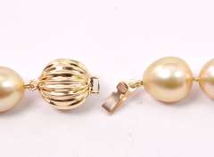 Golden South Sea Pearl Necklace, 14KT