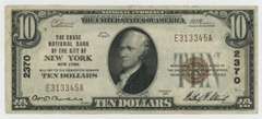 1934 Series $10 National of Chase Bank of New York, NY (2360)