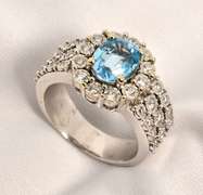 Bold & Beautiful Blue Topaz & Diamond Ring