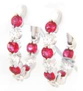Majestic New 1.63ctw Ruby and Diamond inside out Hoop Earrings