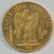 Choice BU 1878-A France 20 Francs Gold 'Angel' piece